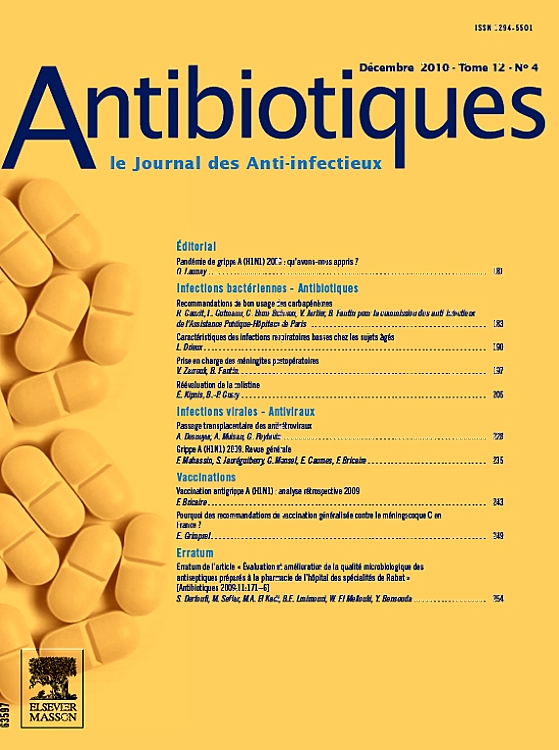 Go to journal home page - Antibiotiques